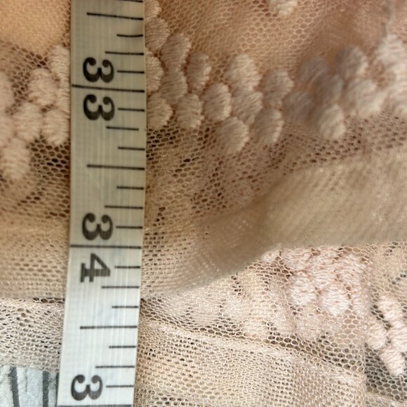 Forever 21 Womens Dress Size L  Pink Netting Embroidered Floral Feminine Fairy - Picture 9 of 9